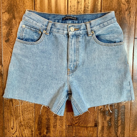 Brandy Melville high rise denim Bermuda shorts 90s denim Jean jeans - Picture 2 of 14